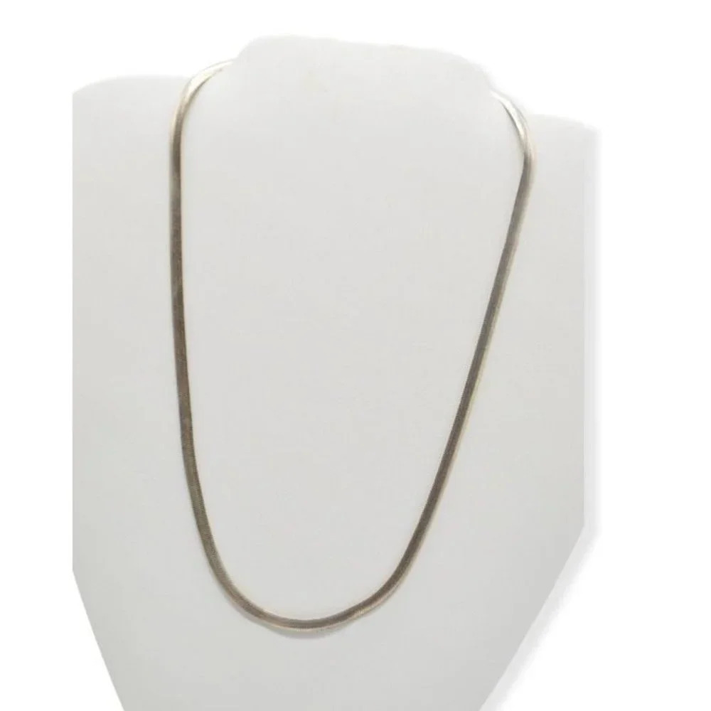 Sterling Silver .925 Snake Chain Necklace FAS Italy 18" Length Vintage